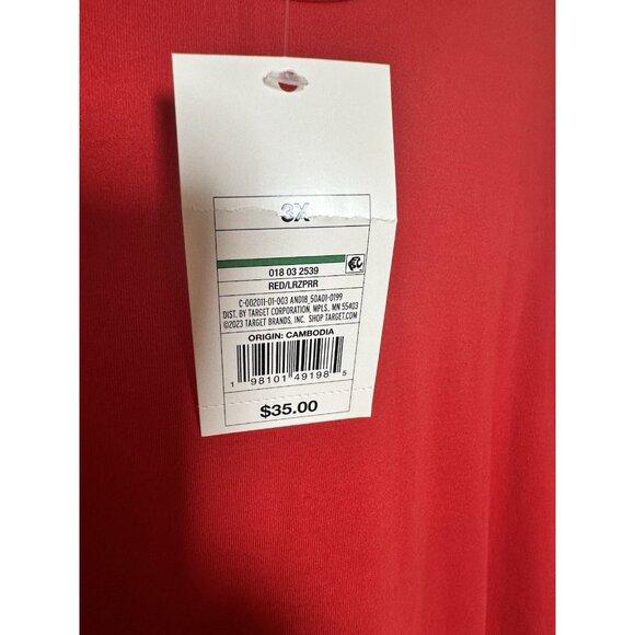 Women's Maxi A-Line Dress - A New Day Red Mock Sleeveless New Plus Size 3X - Picture 12 of 13